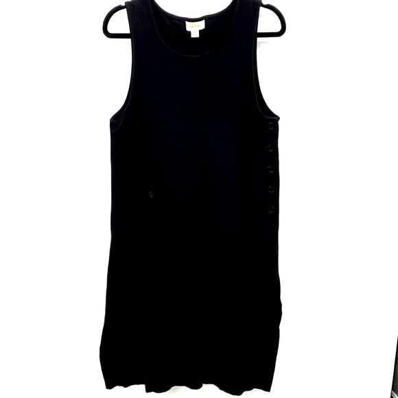 TALBOTS Black Button Side Stretchy Jumper Small - Picture 1 of 7